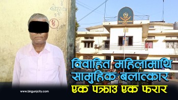 वीरगञ्जमा विवाहिता महिलामाथि बलात्कार, एक जना पक्राउ, एक फरार