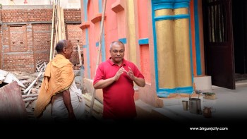 थारु कुटीको निरीक्षणमा गृहमन्त्री लेखी : निर्माण गुणस्तरमा जोड, समयमै सम्पन्न गर्न निर्देशन