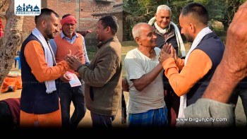 पर्सा–३ मा उम्मेदवार पाण्डेयको घरदैलो अभियान तीव्र