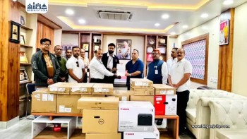 जेनजी आन्दोलनबाट क्षतिग्रस्त वीरगन्ज महानगरपालिकालाई ९ वटा कम्प्युटर सहयोग