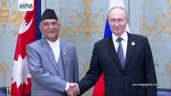 एससीओ शिखर सम्मेलनमा प्रधानमन्त्री ओली र राष्ट्रपति पुटिनबीच भेटवार्ता