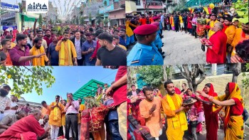 वीरगन्ज राधेमाई मन्दिरमा फूलपाती भित्र्याइयो