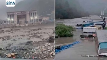 रसुवागढीमा चीनतर्फको वर्षाका कारण आएको बाढीले १८ जना बेपत्ता, मितेरी पुल बगायो